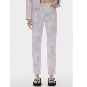 Aritzia Wilfred Free Vera Pant Soft Swirls Neutral Print size 4